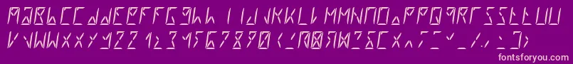 Segment8Italic Font – Pink Fonts on Purple Background