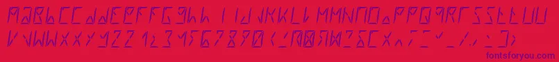 Segment8Italic Font – Purple Fonts on Red Background