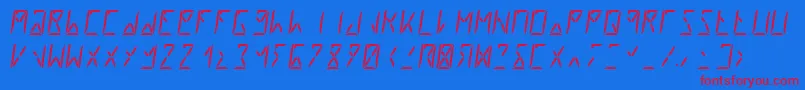 Segment8Italic Font – Red Fonts on Blue Background