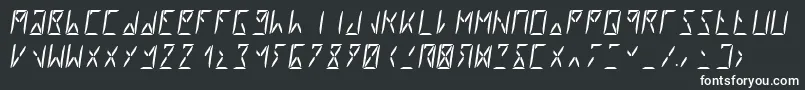 Шрифт Segment8Italic – белые шрифты на чёрном фоне