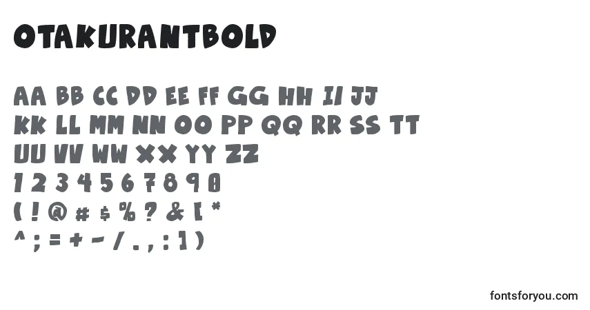 A fonte OtakuRantBold – alfabeto, números, caracteres especiais