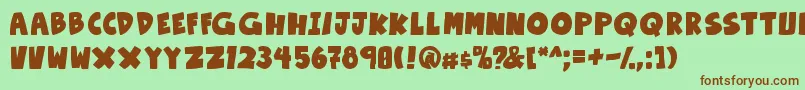 OtakuRantBold Font – Brown Fonts on Green Background