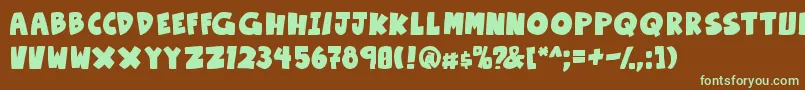 OtakuRantBold Font – Green Fonts on Brown Background