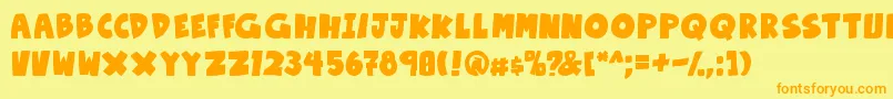 OtakuRantBold Font – Orange Fonts on Yellow Background