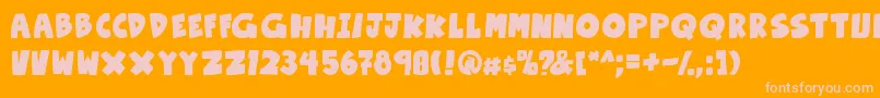 OtakuRantBold-Schriftart – Rosa Schriften auf orangefarbenem Hintergrund