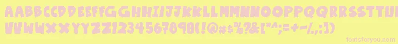 OtakuRantBold Font – Pink Fonts on Yellow Background