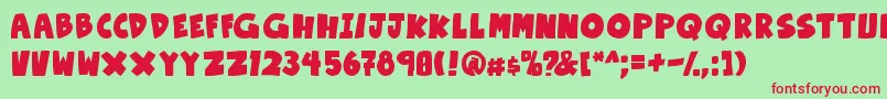 OtakuRantBold Font – Red Fonts on Green Background