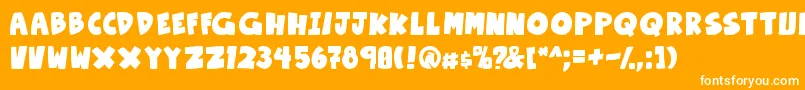 OtakuRantBold-Schriftart – Weiße Schriften auf orangefarbenem Hintergrund