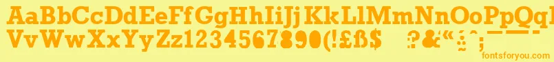 ProunBoldBold Font – Orange Fonts on Yellow Background