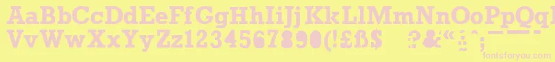 ProunBoldBold Font – Pink Fonts on Yellow Background