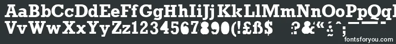 ProunBoldBold-fontti – valkoiset fontit mustalla taustalla