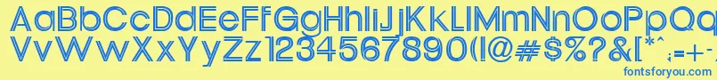 Tolum Font – Blue Fonts on Yellow Background