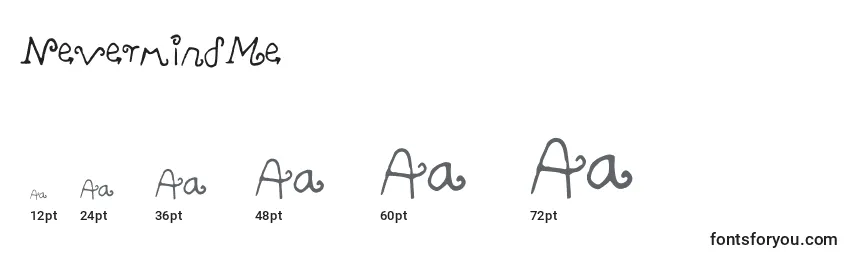 NevermindMe Font Sizes
