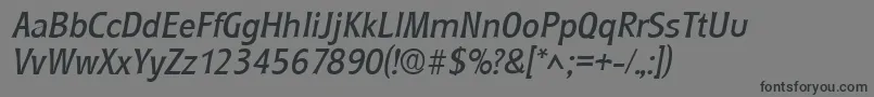 Czcionka RoundestItalic – czarne czcionki na szarym tle