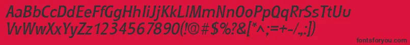 Fonte RoundestItalic – fontes pretas em um fundo vermelho