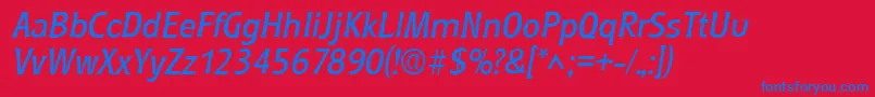 RoundestItalic Font – Blue Fonts on Red Background