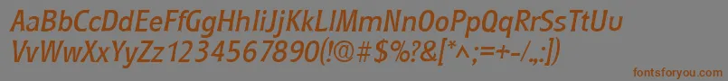 RoundestItalic-Schriftart – Braune Schriften auf grauem Hintergrund
