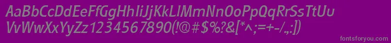 Czcionka RoundestItalic – szare czcionki na fioletowym tle