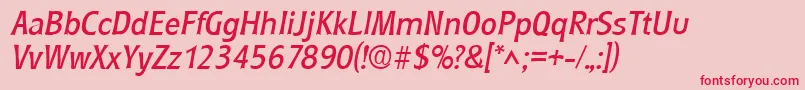 RoundestItalic Font – Red Fonts on Pink Background