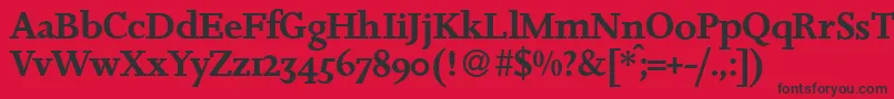 JosieDemiRegular Font – Black Fonts on Red Background