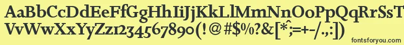 JosieDemiRegular Font – Black Fonts on Yellow Background