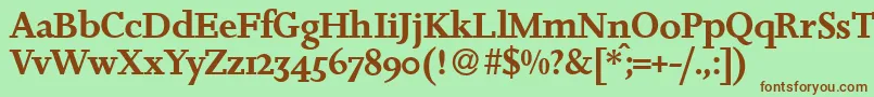 JosieDemiRegular Font – Brown Fonts on Green Background