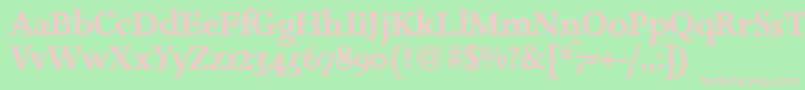 JosieDemiRegular-fontti – vaaleanpunaiset fontit vihreällä taustalla
