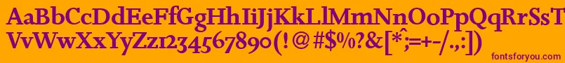 JosieDemiRegular-fontti – violetit fontit oranssilla taustalla