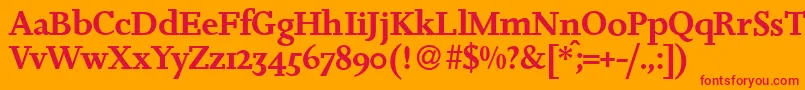 JosieDemiRegular Font – Red Fonts on Orange Background