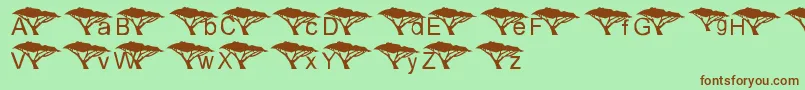 LmsUnderAnAcaciaTree Font – Brown Fonts on Green Background