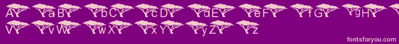 LmsUnderAnAcaciaTree Font – Pink Fonts on Purple Background