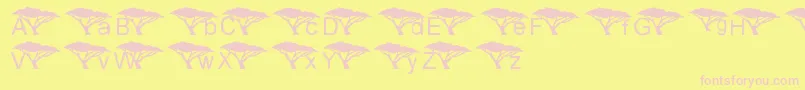 LmsUnderAnAcaciaTree Font – Pink Fonts on Yellow Background