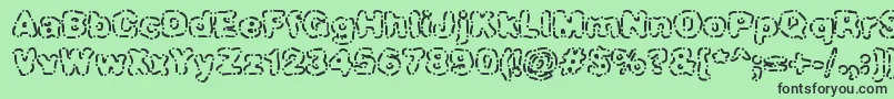 Fonte DashDotBrk – fontes pretas em um fundo verde
