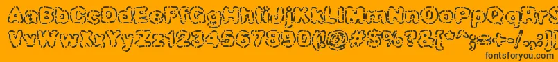 DashDotBrk-Schriftart – Schwarze Schriften auf orangefarbenem Hintergrund