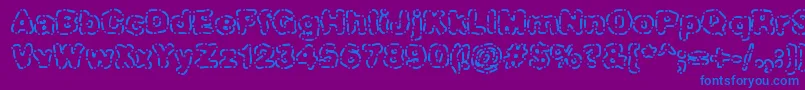 Czcionka DashDotBrk – niebieskie czcionki na fioletowym tle