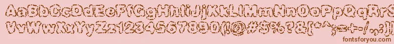 Fonte DashDotBrk – fontes marrons em um fundo rosa