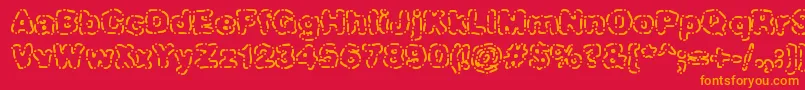 DashDotBrk Font – Orange Fonts on Red Background