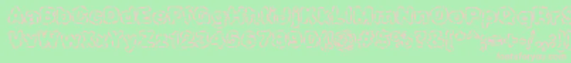 DashDotBrk-Schriftart – Rosa Schriften auf grünem Hintergrund