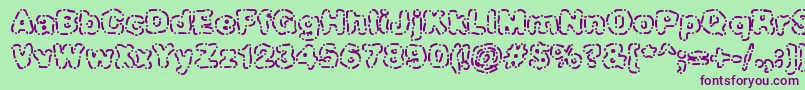 DashDotBrk Font – Purple Fonts on Green Background