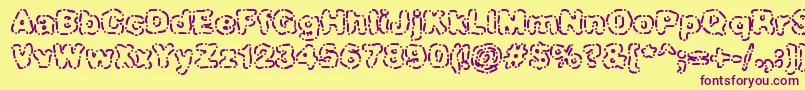 DashDotBrk Font – Purple Fonts on Yellow Background