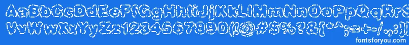 DashDotBrk Font – White Fonts on Blue Background