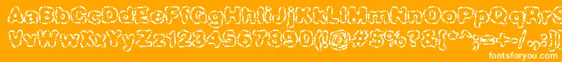 Fonte DashDotBrk – fontes brancas em um fundo laranja