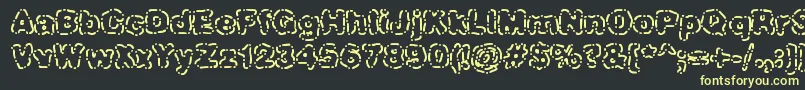 DashDotBrk Font – Yellow Fonts on Black Background