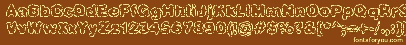 Шрифт DashDotBrk – жёлтые шрифты на коричневом фоне