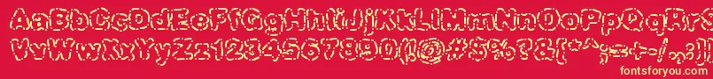 fuente DashDotBrk – Fuentes Amarillas Sobre Fondo Rojo