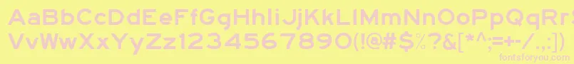 Hwygexpd-fontti – vaaleanpunaiset fontit keltaisella taustalla
