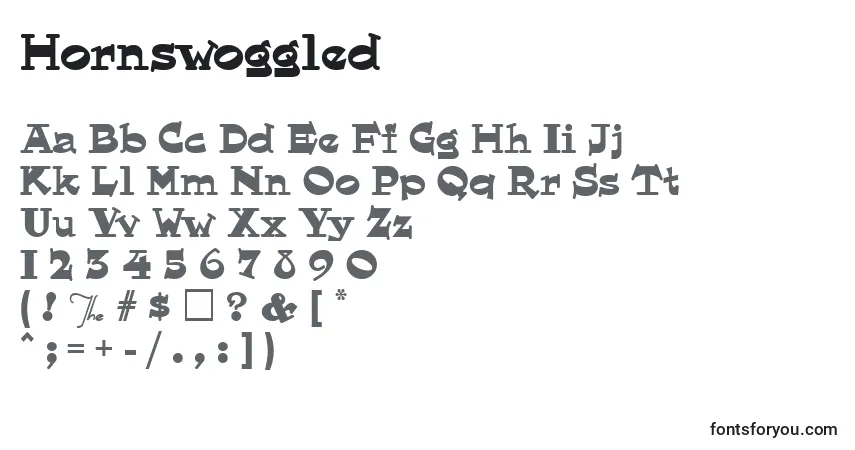 Schriftart Hornswoggled – Alphabet, Zahlen, spezielle Symbole
