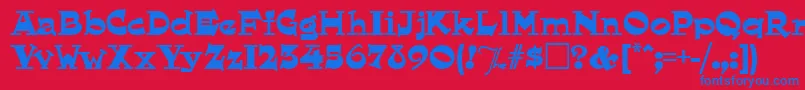 Hornswoggled Font – Blue Fonts on Red Background