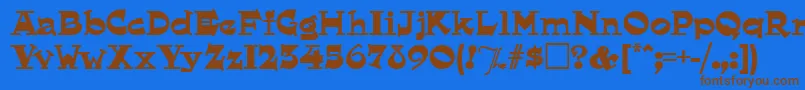 Hornswoggled Font – Brown Fonts on Blue Background