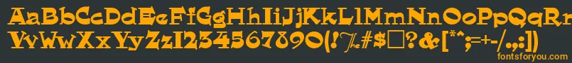 フォントHornswoggled – 黒い背景にオレンジの文字